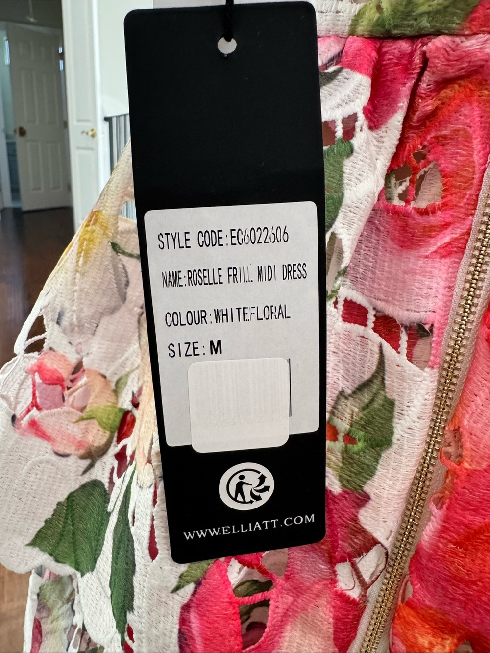 Elliatt Roselle Frill White Floral Midi Dress - Picture 8 of 13